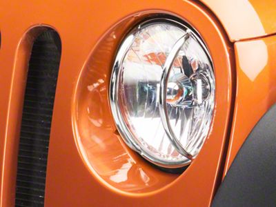 Rugged Ridge Euro Headlight Guards; Stainless Steel (07-18 Jeep Wrangler JK)