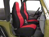 Rugged Ridge Neoprene Front Seat Covers; Black/Red (97-02 Jeep Wrangler TJ)