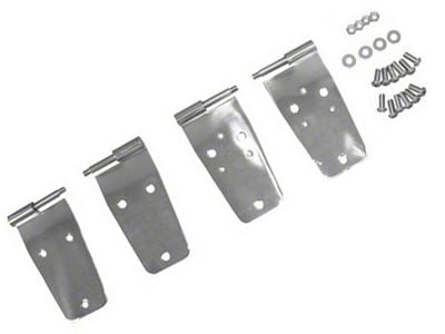 Rugged Ridge Door Hinges; Stainless Steel (87-93 Jeep Wrangler YJ)