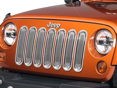 Rugged Ridge Billet Style Grille Inserts; Polished (07-18 Jeep Wrangler JK)