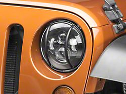 Rugged Ridge Euro Headlight Guards; Textured Black (07-18 Jeep Wrangler JK)