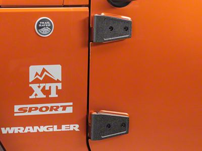 Rugged Ridge Door Hinge Coves; Black (07-18 Jeep Wrangler JK 2-Door)
