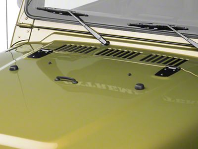 Rugged Ridge Hood Hinges; Black (97-06 Jeep Wrangler TJ)