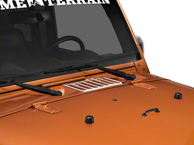 Rugged Ridge Cowl Vent Cover; Stainless Steel (07-18 Jeep Wrangler JK)