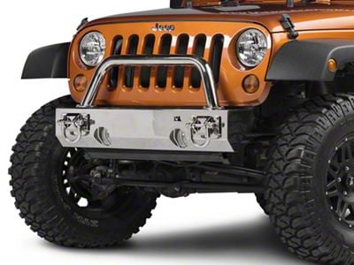 Rugged Ridge XHD Front Bumper Over-Rider Hoop; Stainless Steel (76-18 Jeep CJ5, CJ7, Wrangler YJ, TJ & JK)