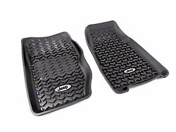 Rugged Ridge All-Terrain Front Floor Liners with Jeep Logo; Black (84-01 Jeep Cherokee XJ)