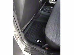 Rugged Ridge All-Terrain Rear Floor Liner with Jeep Logo; Black (84-01 Jeep Cherokee XJ)