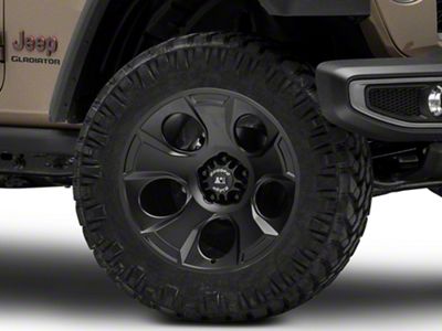 Rugged Ridge Drakon Satin Black Wheel; 20x9; -12mm Offset (20-25 Jeep Gladiator JT)