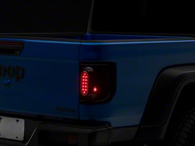 Rugged Ridge Flush Mount LED Tail Lights; Black Housing; Red Lens (20-25 Jeep Gladiator JT w/ Factory Halogen Tail Lights)