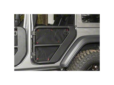 Rugged Ridge Fortis Rear Tube Door Covers; Black (20-25 Jeep Gladiator JT)