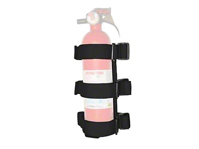 Rugged Ridge Sport Bar Fire Extinguisher Holder; Black (Universal; Some Adaptation May Be Required)