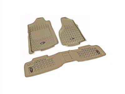 Rugged Ridge All-Terrain Front and Rear Floor Liners; Tan (11-21 Jeep Grand Cherokee WK2)