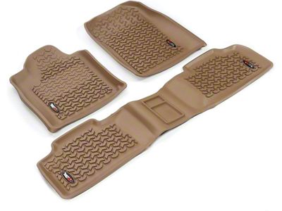 Rugged Ridge All-Terrain Front and Rear Floor Liners; Tan (11-21 Jeep Grand Cherokee WK2)