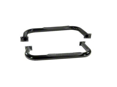 Rugged Ridge 3-Inch Round Tube Side Step Bars; Gloss Black (76-86 Jeep CJ7)