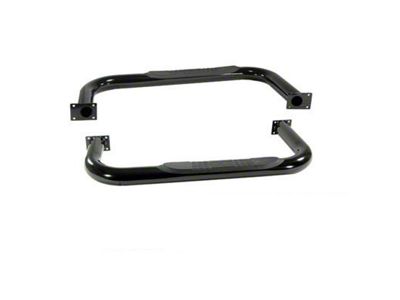 Rugged Ridge 3-Inch Round Tube Side Step Bars; Textured Black (76-86 Jeep CJ7)