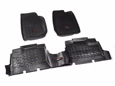 Rugged Ridge All-Terrain Front and Rear Floor Liners; Black (07-18 Jeep Wrangler JK 4-Door)
