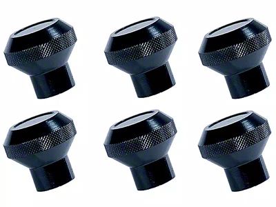Rugged Ridge Billet Aluminum Dash Knob Kit; Black (76-86 Jeep CJ5 & CJ7)