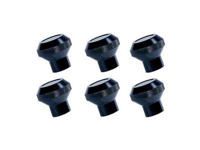 Rugged Ridge Billet Dash Knob Kit; Black (76-86 Jeep CJ5 & CJ7)