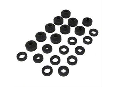 Rugged Ridge Body Mount Kit; Black (76-79 Jeep CJ7)