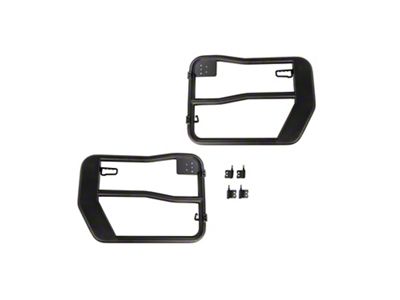 Rugged Ridge Fortis Front Tube Doors; Black (07-18 Jeep Wrangler JK)