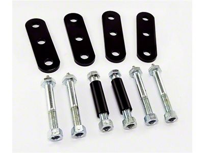 Rugged Ridge Heavy Duty Greaseable Front Leaf Spring Shackle Kit; Black (76-86 Jeep CJ7)