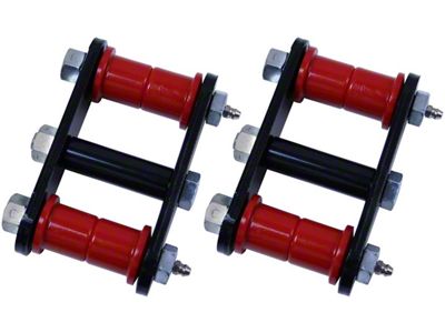 Rugged Ridge Heavy Duty Greaseable Front Leaf Spring Shackle Kit; Red (76-86 Jeep CJ7)