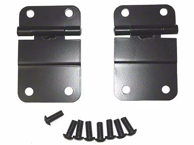 Rugged Ridge Lower Tailgate Hinge Kit; Black (76-86 Jeep CJ7)