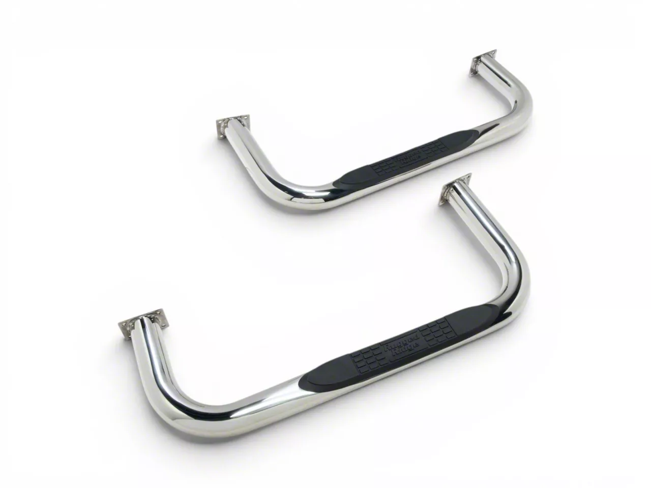 Rugged Ridge Jeep Wrangler Tubular Side Step Bars; Stainless Steel