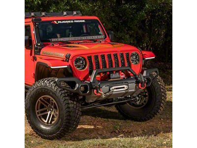 Rugged Ridge Venator Front Bumper Over-Rider Hoop; Black (18-25 Jeep Wrangler JL)