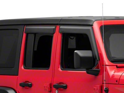 Rugged Ridge Window Visors; Matte Black (18-25 Jeep Wrangler JL 4-Door)