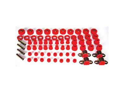 Rugged Ridge Polyurethane Suspension Bushing Kit; Red (87-95 Jeep Wrangler YJ)