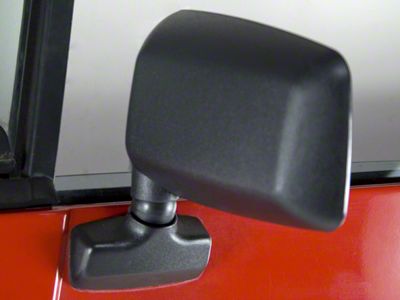 Rugged Ridge Door Mirror; Driver Side; Black (87-95 Jeep Wrangler YJ)