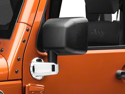 Rugged Ridge Door Mirror Arm Covers; Chrome (07-18 Jeep Wrangler JK)