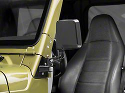 Rugged Ridge Mirror Relocation Brackets; Black (97-02 Jeep Wrangler TJ)