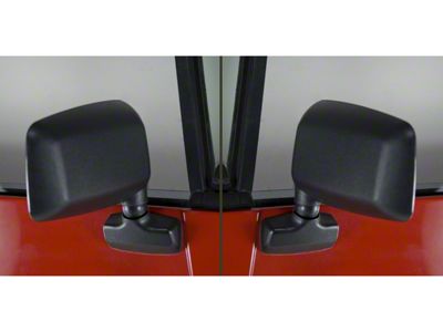 Rugged Ridge Door Mirrors; Black (87-95 Jeep Wrangler YJ)