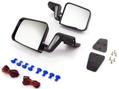 Rugged Ridge Heated Door Mirrors; Black (87-02 Jeep Wrangler YJ & TJ)
