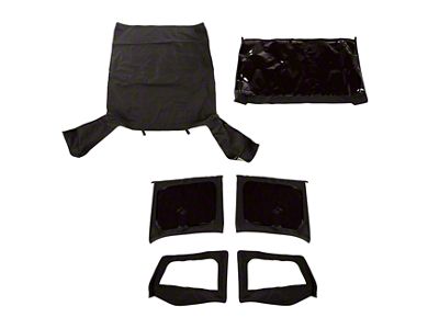 Rugged Ridge Montana Soft Top with Tinted Windows and Door Skins; Black Diamond (88-95 Jeep Wrangler YJ)