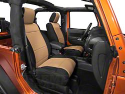 Rugged Ridge Neoprene Front Seat Covers; Black/Tan (11-18 Jeep Wrangler JK)