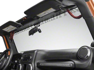 Rugged Ridge Paracord A-Pillar Mounted Grab Handles; Red (07-25 Jeep Wrangler JK & JL)