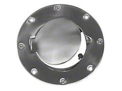 Rugged Ridge Non-Locking Fuel Door Cover; Stainless Steel (97-06 Jeep Wrangler TJ)