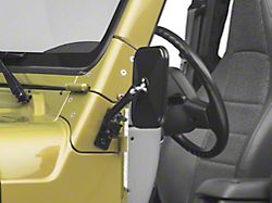 Rugged Ridge Quick Release Rectangular Mirror; Black (97-06 Jeep Wrangler TJ)