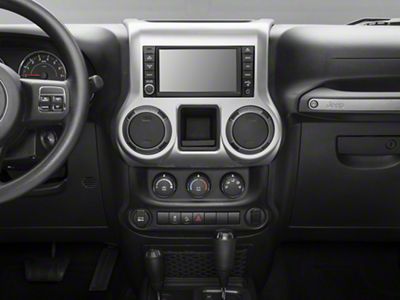 Rugged Ridge Center Radio Console Trim; Brushed Silver (11-18 Jeep Wrangler JK)