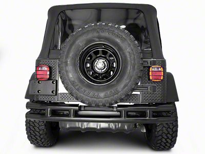 Rugged Ridge 3-Inch Double Tube Rear Bumper; Black (87-06 Jeep Wrangler YJ & TJ)