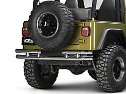 Rugged Ridge 3-Inch Double Tube Rear Bumper; Stainless Steel (87-06 Jeep Wrangler YJ & TJ)