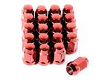 Rugged Ridge Red Acorn Lug Nut Kit; 1/2-Inch x 20; Set of 20 (07-18 Jeep Wrangler JK)