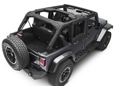 Rugged Ridge Roll Bar Cover; Black Polyester (07-18 Jeep Wrangler JK 4-Door)