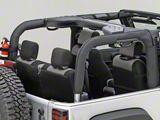 Rugged Ridge Roll Bar Cover; Black Vinyl (07-18 Jeep Wrangler JK 2-Door)