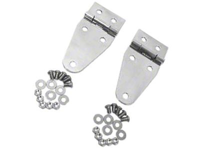 Rugged Ridge Hood Hinges; Stainless Steel (87-95 Jeep Wrangler YJ)