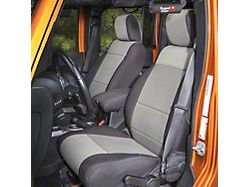 Rugged Ridge Front and Rear Seat Covers; Black/Gray (07-10 Jeep Wrangler JK 4-Door)