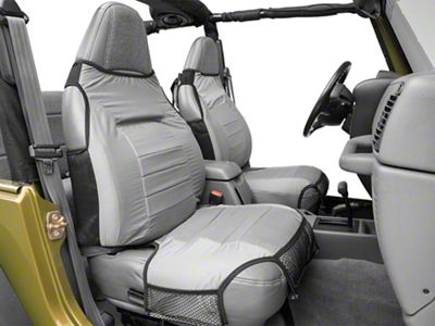 Rugged Ridge Fabric Front Seat Protectors; Gray (76-06 Jeep CJ5, CJ7, Wrangler YJ & TJ)